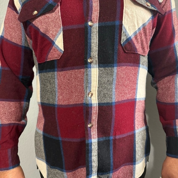 Jonathan David Men Wool blend Long Sleeves Button-down Plaid Flannel Shirt Sz L - Picture 9 of 17